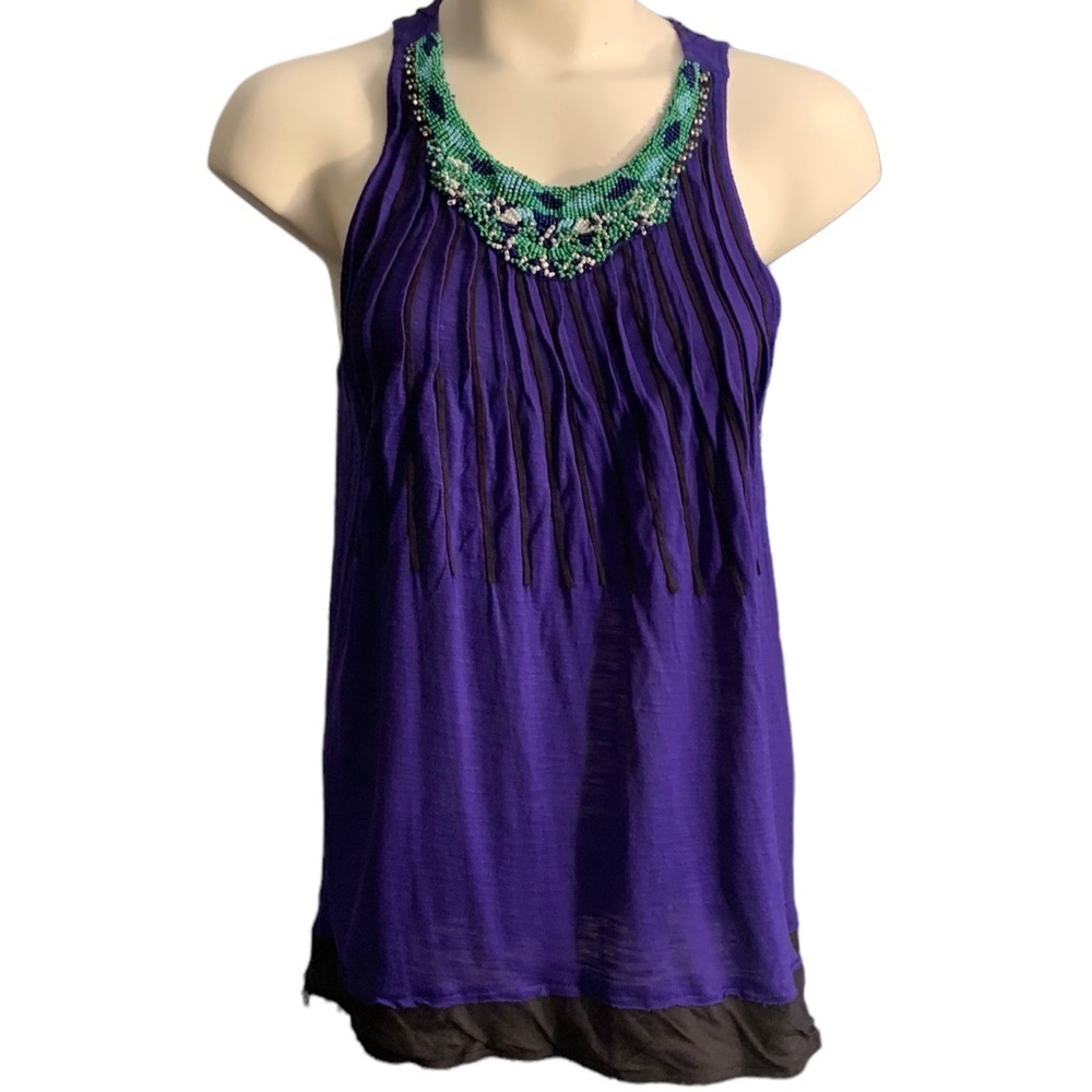 𝅺beaded BLUE TANK